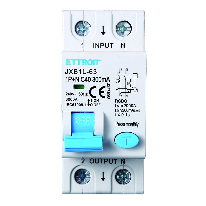 ETTROIT JX321669 Magnetotermico Differenziale Puro 2P 16A 30mA CURVA B 6KA AC/DC 220V